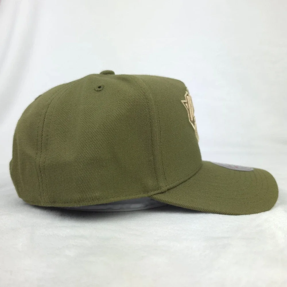 NY Knicks Mitchell & Ness NBA Pro Fit Snapback Hat Cap 3D Logo Olive NWT